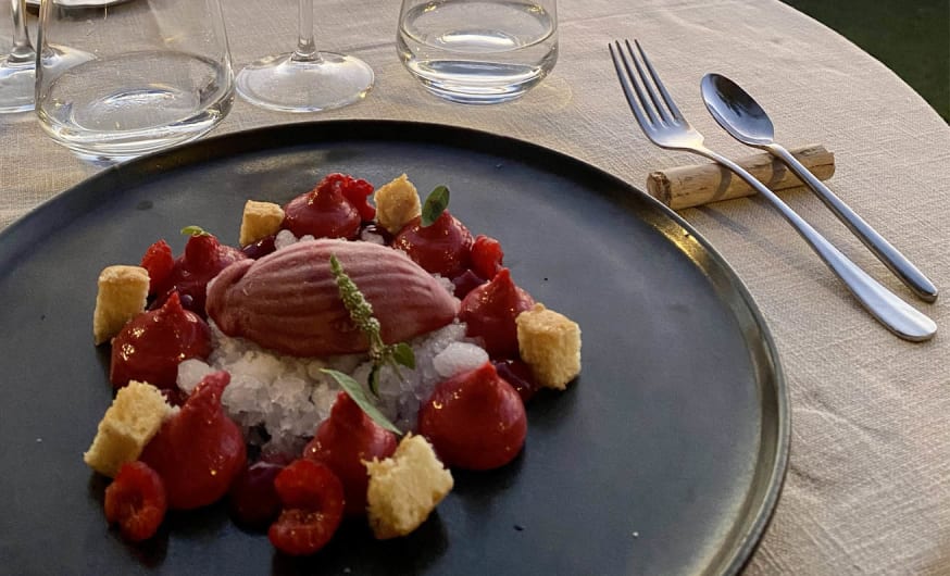 Un dessert frais et gourmand autour de la framboise et de la fleur de sureau 